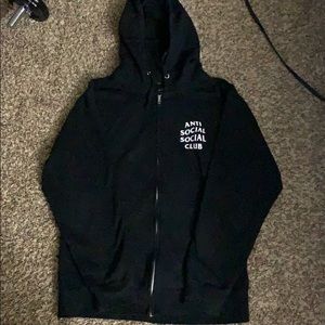 Anti Social Social Club Kkoch Zip up Hoodie Size M